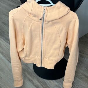 lululemon athletica Peach Cropped Scuba Zip-Up Hoodie